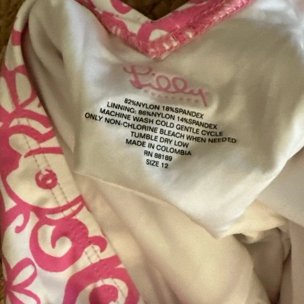 Lilly Pulitzer Pink and White Floral One Piece Swimsuit - Picture 3 of 3